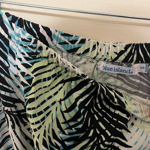 Blue Island Palm Print Strapless Jumpsuit Size S - Picture 2 of 3